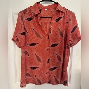 Fun orange button down shirt